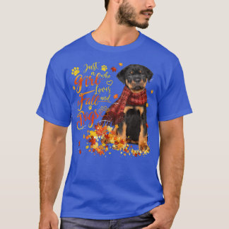 Camiseta El Otoño De Rottweiler Deja Solo A Un Chica Que Am