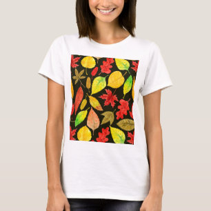Camiseta El otoño deja la acuarela oscura