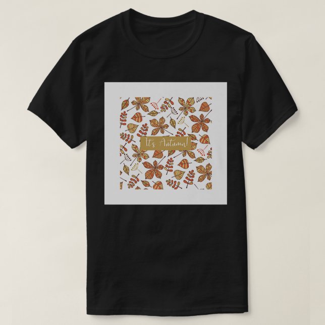 Camiseta El otoño deja la impresión en blanco marrón D (Diseño del anverso)