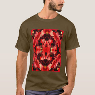 Camiseta El otoño rojo deja un resumen de pintura natural