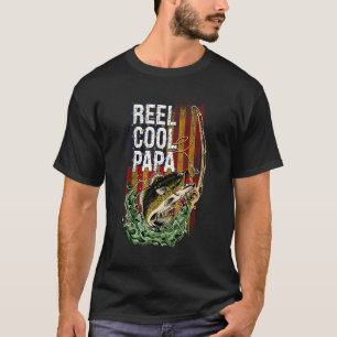 Camiseta El padre de la caza de pesca con bandera estadouni