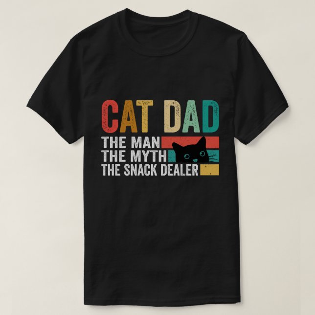Camiseta El Padre Del Gato El Hombre El Mito El Retro Del V (Diseño del anverso)