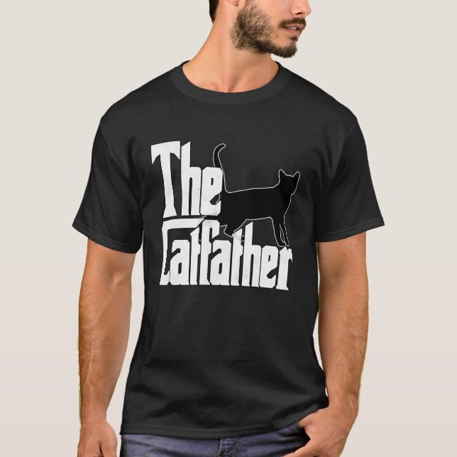 Camiseta El Padre Del Gato El Padre Del Pato Negro Loco El  (Anverso)