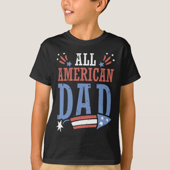 Camiseta El Padre Estadounidense 4 De Julio Independencia D (Anverso)