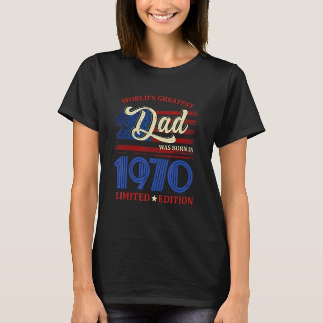 Camiseta El padre más grande del mundo nació en 1970, 52º c (Anverso)