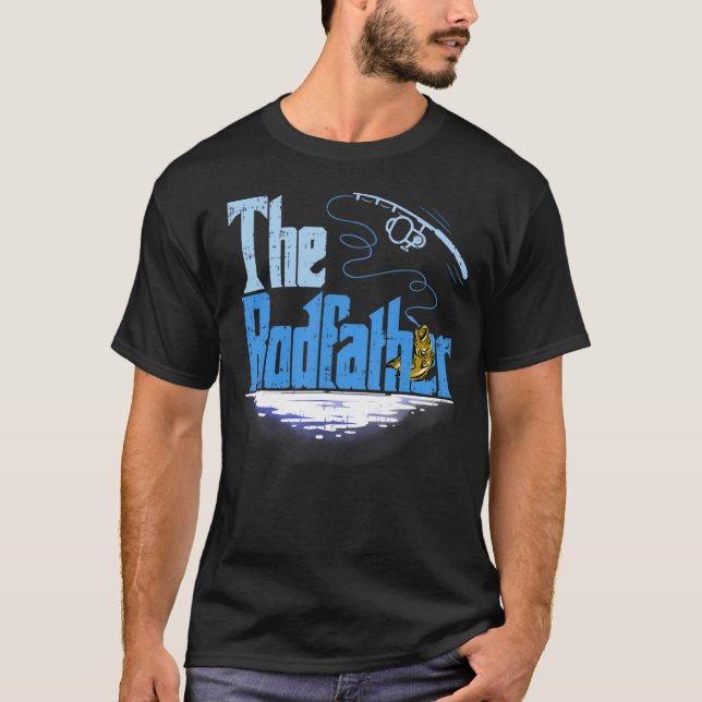 Camiseta El Padre Rojo Pescando Pescador (Anverso)