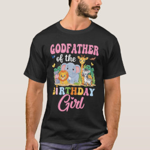 Camiseta El Padrino Del Chica De Cumpleaños Kids Safari Jun