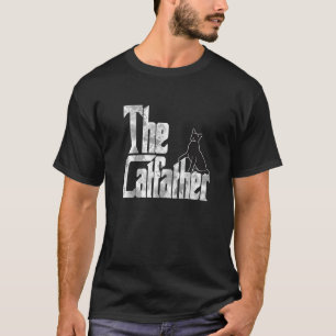 Camiseta El Padrino Gato Negro Padre Mafioso Bigotes Macho