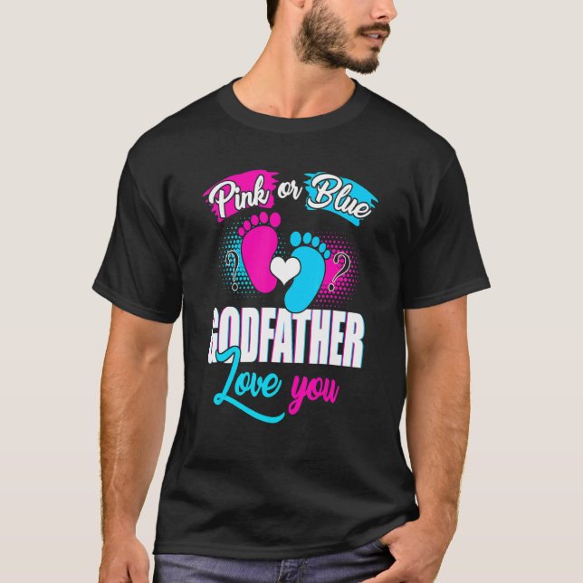 Camiseta El Padrino Rosa O Azul Te Ama El Género Revela Bab (Anverso)