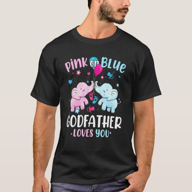 Camiseta El Padrino Rosa O Azul Te Ama Los Elefantes Nena (Anverso)