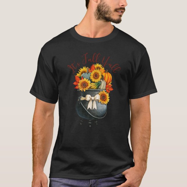Camiseta El país es otoño y los girasoles gráfico otoño (Anverso)