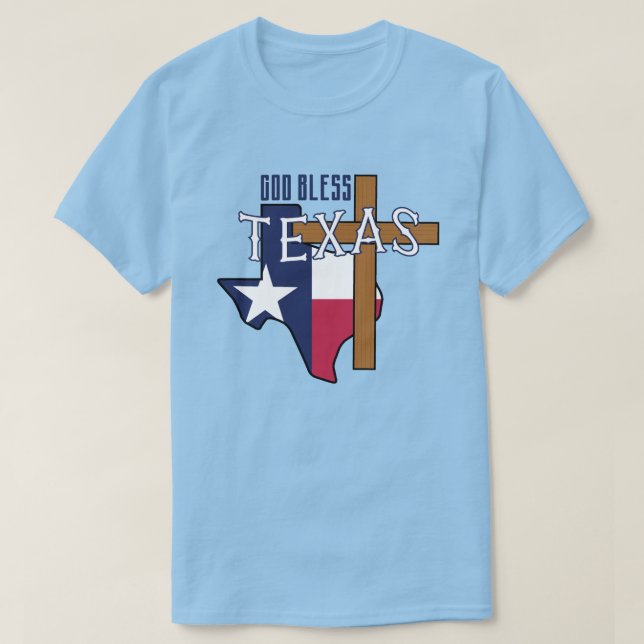 Camiseta El país patriota "Dios bendiga a Texas" (Diseño del anverso)