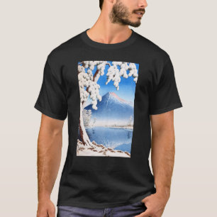 Camiseta El paisaje de invierno de la nieve del Monte Fuji 