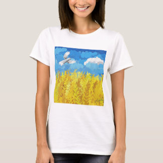 Camiseta El paisaje de la bandera de Ucrania