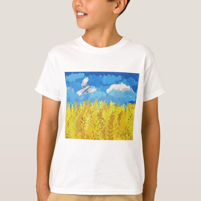 Camiseta El paisaje de la bandera de Ucrania (Anverso)