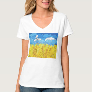 Camiseta El paisaje de la bandera de Ucrania