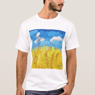 Camiseta El paisaje de la bandera de Ucrania