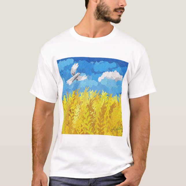 Camiseta El paisaje de la bandera de Ucrania (Anverso)