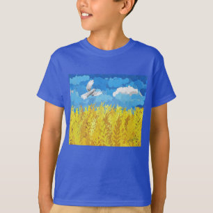 Camiseta El paisaje de la bandera de Ucrania