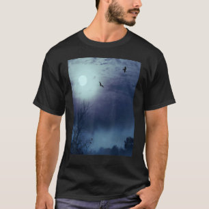 Camiseta El Paisaje De La Naturaleza De La Fogata, La Luna