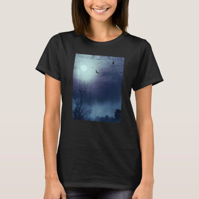 Camiseta El Paisaje De La Naturaleza De La Fogata, La Luna  (Anverso)