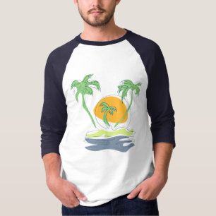 Camiseta El paisaje de las playas de las islas tropicales. 