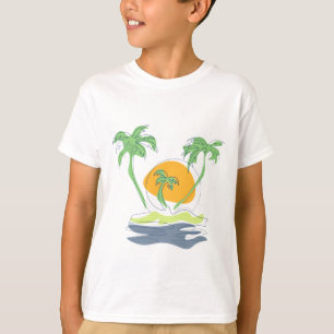 Camiseta El paisaje de las playas de las islas tropicales. 