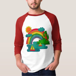 Camiseta El paisaje de los viajes en barco bajo las nubes d