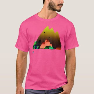 Camiseta El paisaje de senderismo y la montaña arcoiris