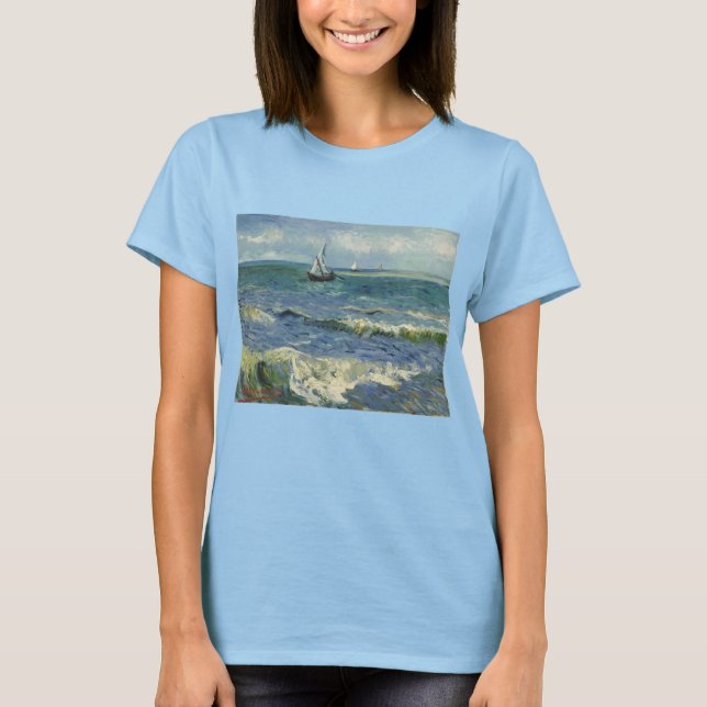 Camiseta El paisaje marino de Van Gogh en Saintes Maries de (Anverso)