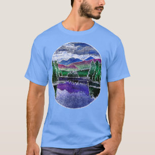 Camiseta El paisaje montañoso Adirondacks Batik Sunrise