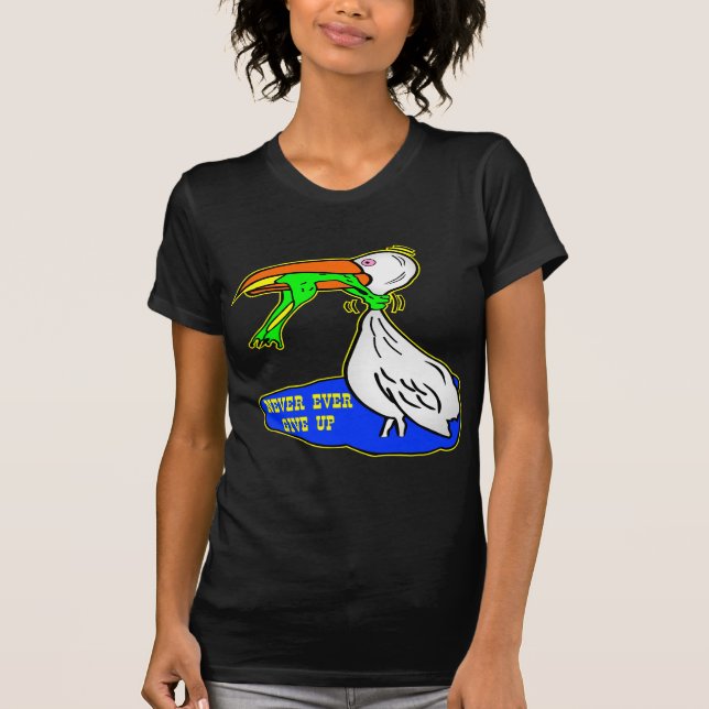 Camiseta El pájaro de la obstrucción de la rana da nunca (Anverso)