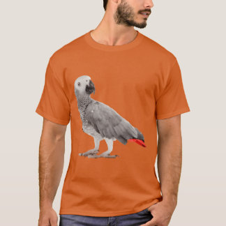 Camiseta El pájaro del loro gris africano es gracioso