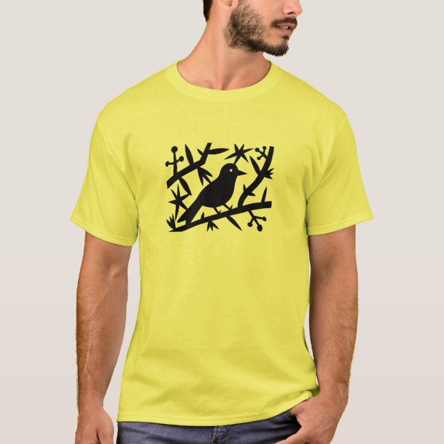 Camiseta El pájaro en un intercambio de halagos del tiempo (Anverso)