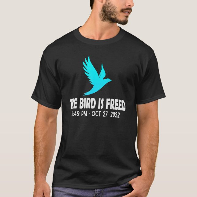 Camiseta EL PÁJARO ESTÁ LIBERADO Aprender Reflejar Mover En (Anverso)