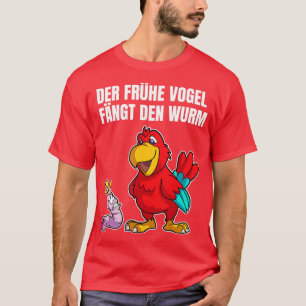 Camiseta El pájaro madrugador atrapa al gusano divertido