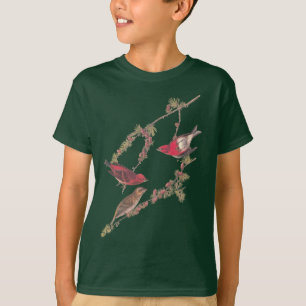 Camiseta El pájaro rojo de la finca morada de Audubon sobre