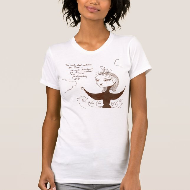 Camiseta el pájaro temprano (Anverso)