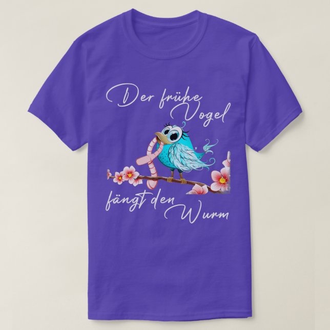 Camiseta El pájaro temprano atrapa al gusano 1 (Diseño del anverso)