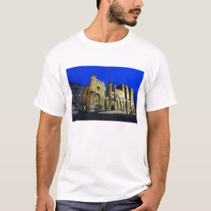 Camiseta El Palacio del Papa en Aviñón al atardecer. Constr