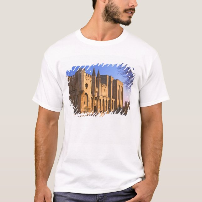 Camiseta El Palacio del Papa en Aviñón con gente (Anverso)