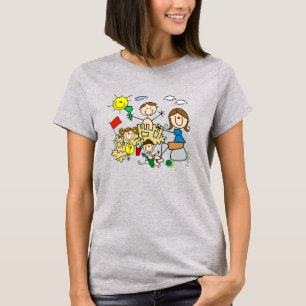 Camiseta El palillo figura la diversión de la playa de la