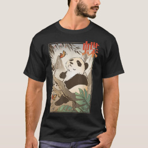 Camiseta El Panda Cuato Oso Mariposa Japonesa Naturaleza Y