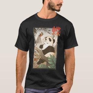 Camiseta El Panda Cuato Oso Mariposa Japonesa Naturaleza Y