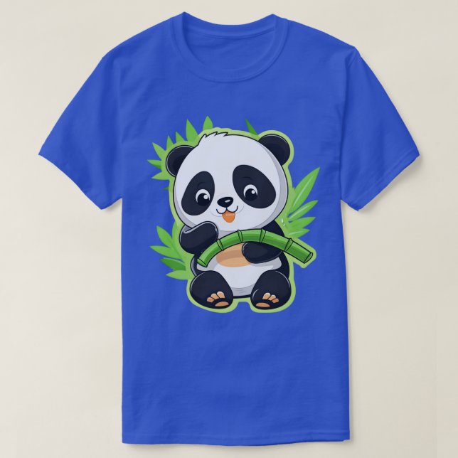 Camiseta El panda lindo comiendo bambú (Diseño del anverso)