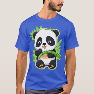 Camiseta El panda lindo comiendo bambú