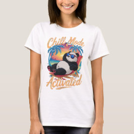 Camiseta El Panda lindo en la playa en verano