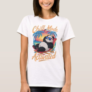 Camiseta El Panda lindo en la playa en verano