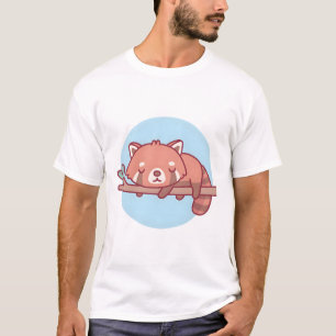 Camiseta El Panda Rojo Cubierto Durmiendo En La Rama Del Ár