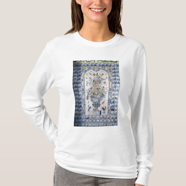 Camiseta El panel de la teja de Delft del cuarto de baño (Anverso)